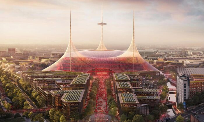 Manchester United odhalil novou futuristickou podobu stadionu podle návrhu Foster + Partners